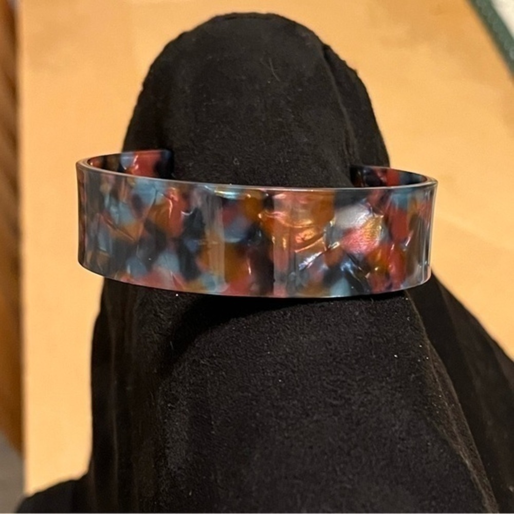 Multicolor Tortoiseshell Flame Acrylic Cuff Bracelet